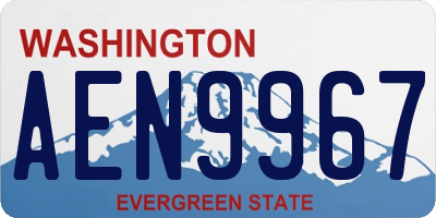 WA license plate AEN9967