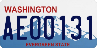 WA license plate AEO0131