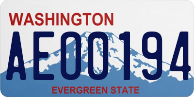 WA license plate AEO0194