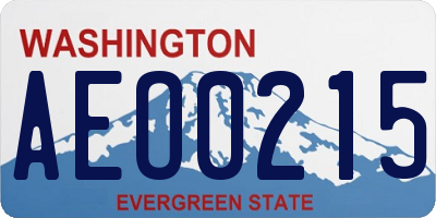 WA license plate AEO0215