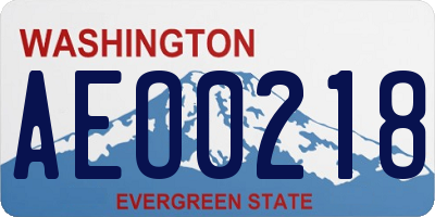 WA license plate AEO0218