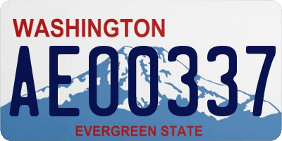 WA license plate AEO0337