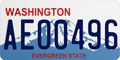 WA license plate AEO0496