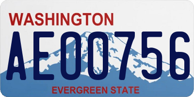 WA license plate AEO0756