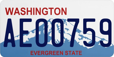 WA license plate AEO0759