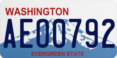 WA license plate AEO0792