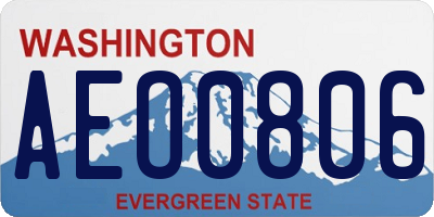 WA license plate AEO0806