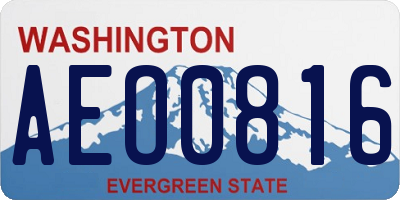 WA license plate AEO0816