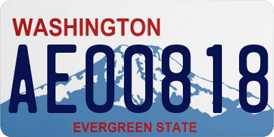 WA license plate AEO0818
