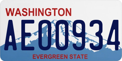 WA license plate AEO0934