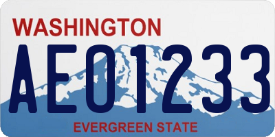 WA license plate AEO1233