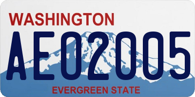WA license plate AEO2005