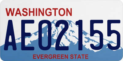 WA license plate AEO2155