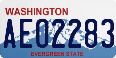WA license plate AEO2283