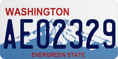 WA license plate AEO2329