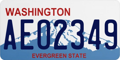 WA license plate AEO2349