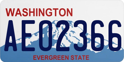WA license plate AEO2366