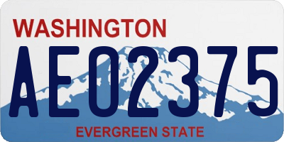 WA license plate AEO2375