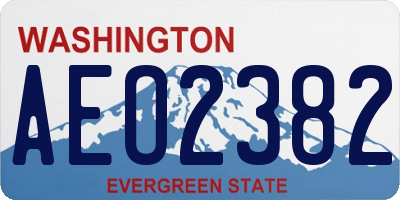 WA license plate AEO2382