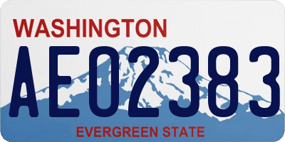 WA license plate AEO2383