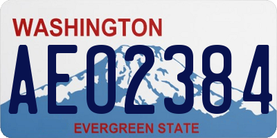 WA license plate AEO2384