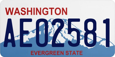 WA license plate AEO2581