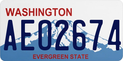 WA license plate AEO2674