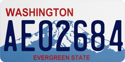 WA license plate AEO2684