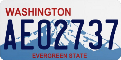 WA license plate AEO2737