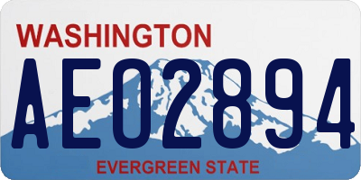 WA license plate AEO2894