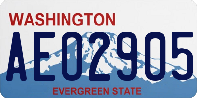 WA license plate AEO2905