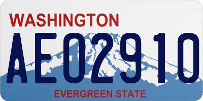 WA license plate AEO2910