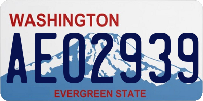 WA license plate AEO2939