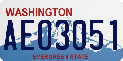 WA license plate AEO3051