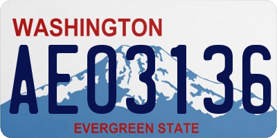 WA license plate AEO3136