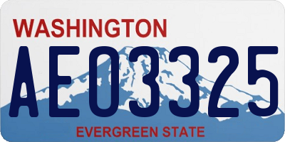 WA license plate AEO3325