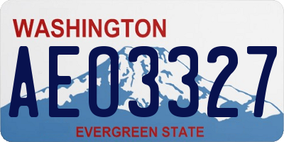 WA license plate AEO3327