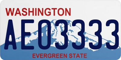 WA license plate AEO3333