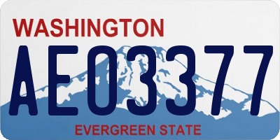 WA license plate AEO3377