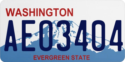 WA license plate AEO3404
