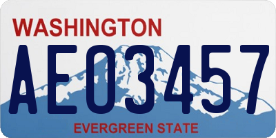 WA license plate AEO3457