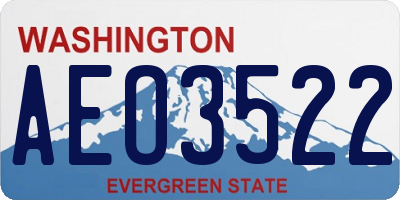 WA license plate AEO3522
