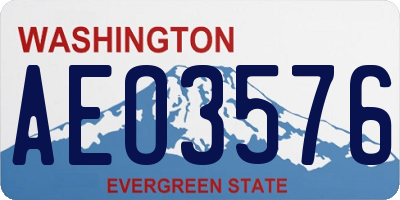 WA license plate AEO3576