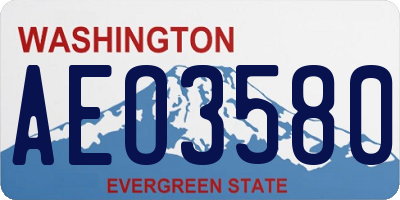 WA license plate AEO3580
