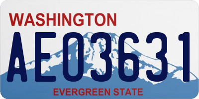 WA license plate AEO3631