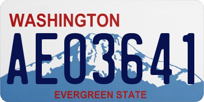 WA license plate AEO3641