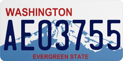 WA license plate AEO3755
