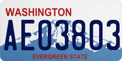 WA license plate AEO3803