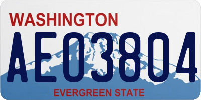 WA license plate AEO3804