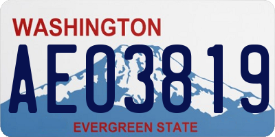 WA license plate AEO3819